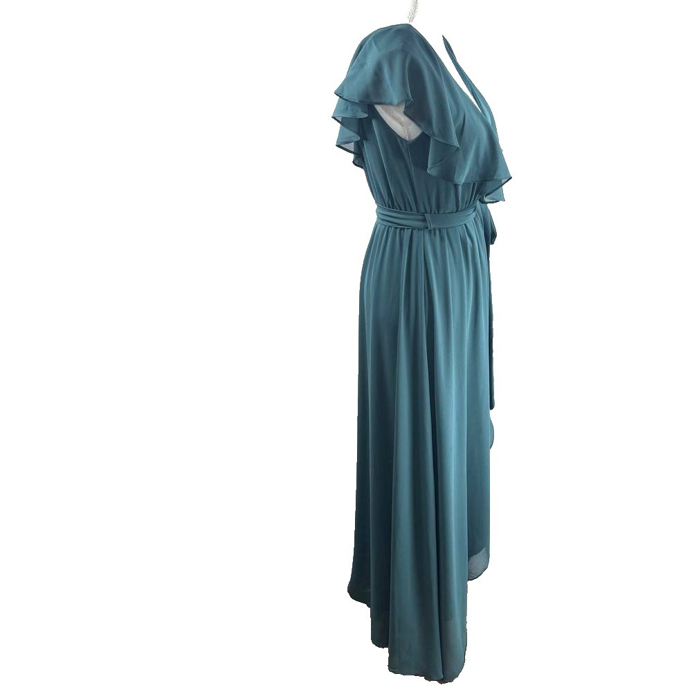 Baltic Born Wrap Maxi Dress Flowy Elegant Formal Wedding Party XL Teal Sea‎ Blue - Picture 4 of 9